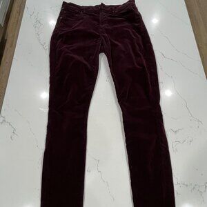 Citizens of Humanity Pants Womens 28 Burgundy Rocket High Rise Skinny Corduroy